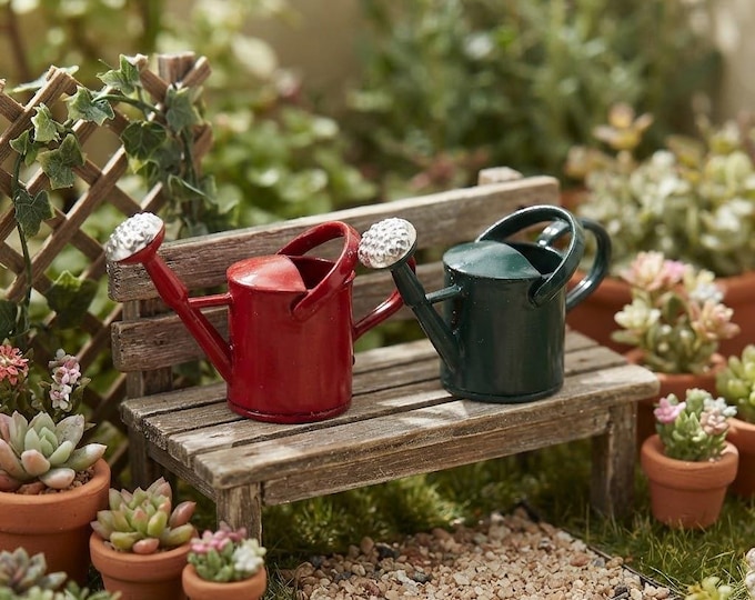 Miniature Metal Watering Can, Dollhouse Garden Decor, BJD Outdoor Yard Tiny Iron Water Pot