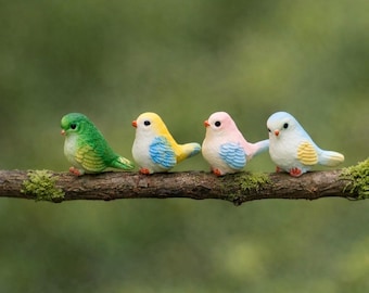 Miniature Birds Tiny Bird Figurines Fairy Garden Accessories Dollhouse Terrarium Diorama Plant Pot Decor