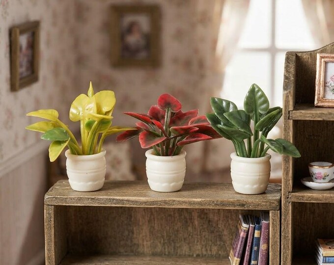 Miniature Potted Plant for Dollhouse Mini Fairy Garden Greenery Craft Supplies Tiny Desk Decor
