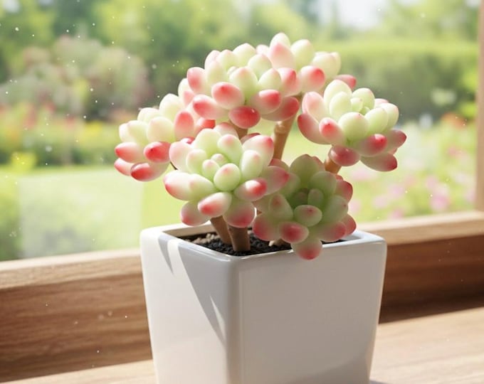 Clay Succulent Handmade Realistic Faux Sedum Clavatum Miniature Garden Terrarium Accessories Low Maintenance Bonsai