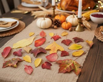 Preserved Assorted Fall Leaves Real Autumn Dried Leaf Fall Wedding Thanksgiving Table Decor