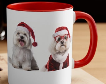 Grappige Maltese hond vakantie mok, 11oz keramische mok, hondenliefhebbers, perfect cadeau, kerstcadeau, beste vriend cadeau, grappig cadeau, vakantiecadeau