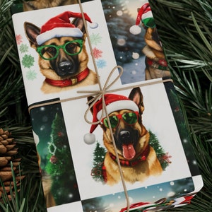 German Shepherd Christmas Wrapping Paper, Dog Lover's Gift,Girlfriend Gift, Wife's Gift, Best Friend's Gift, Pet Lover's Gift, Perfect Gift