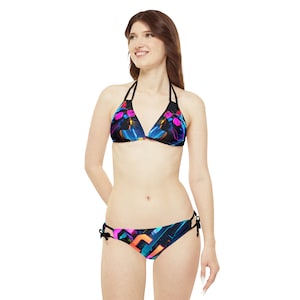 Strappy Bikini Set (AOP), Criptom Collection, Mystical Big Cats.