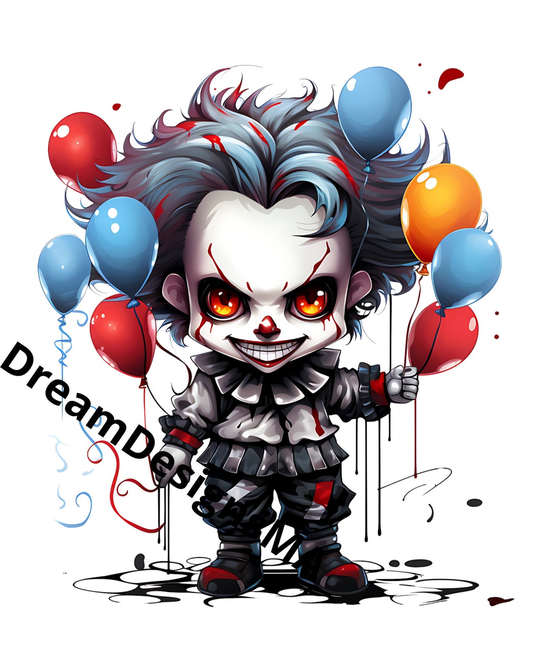 Spooky Clown SVG Bundle Scary Clowns PNG Files Crazy Clown - Etsy