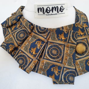 detachable collar, upcycled liberty necktie, statement accessories, quirky  bib necklace, unique gift present, original scarf, vintage style