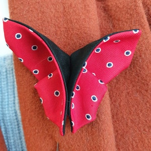 Textile origami, butterfly origami, lapel pin brooch, statement fabric accessories, gift for her, upcycled accessories