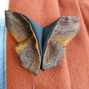 Upcycled Fabric Butterfly Brooch, Textile Origami Lapel Pin