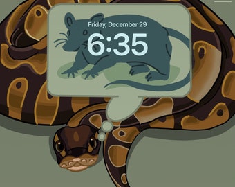 Digital Ball python Tablet background- Cute phone wall paper- Snake, Ball Python Digital Art