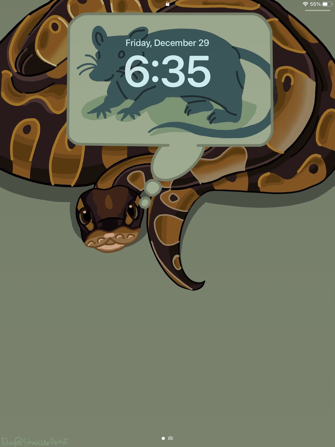 Digital Ball Python Tablet Background- Cute Phone Wall Paper- Snake ...