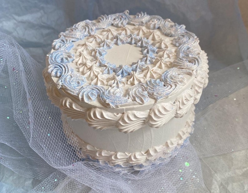 Hand Decorated Fake Cake Box (4 Inches) for Proposals, Birthdays & Any ...