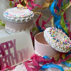 Handmade & Hand Decorated Fake Cake Box. Perfect Gift Box for Birthdays ...