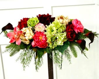 Floral Fall Memorial Saddle - Fall Mixture