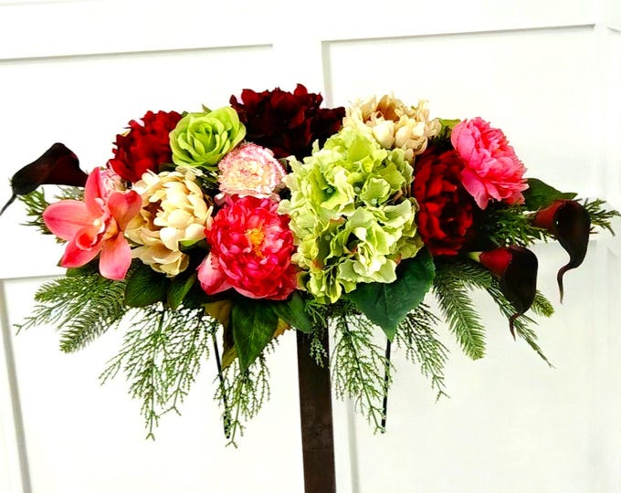 Floral Fall Memorial Saddle - Fall Mixture