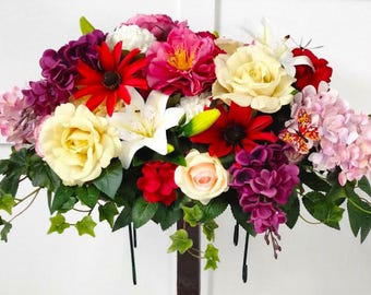 Floral Summer Memorial Saddle - Summer Butterfly Garden