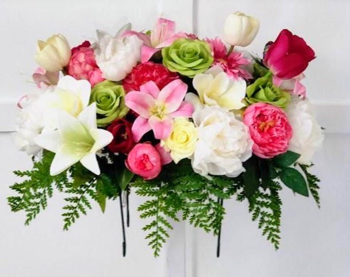 Floral Spring Memorial Saddle - Grand Spring Blossom - Made In Canada