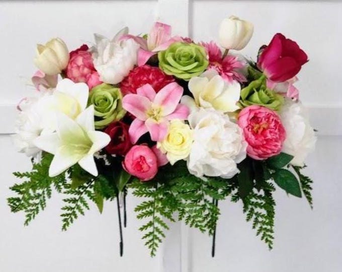 Floral Spring Memorial Saddle - Grand Spring Blossom - Made In Canada