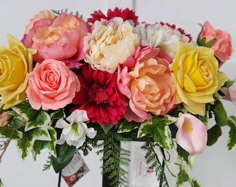 Floral Summer Memorial Saddle -  Colourful Blooms