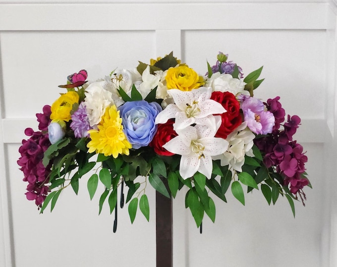 Floral Summer Memorial Saddle - Summer Lady - Made In Canada