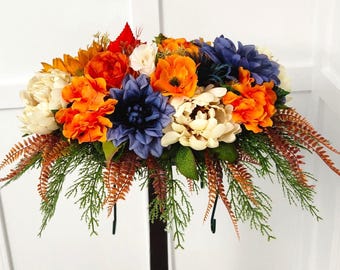 Floral Fall Memorial Saddle - Fall with The Blues