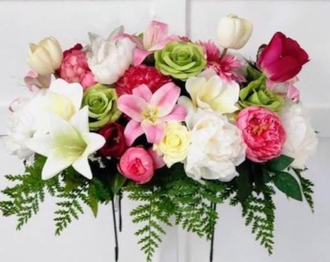 Floral Spring Memorial Saddle - Grand Spring Blossom - Made In Canada