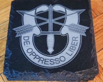 Military-Themed Slate Coasters – Unique Handcrafted Design for Veterans, Military Enthusiasts, and Military Enthusiasts