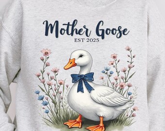 Mother Goose PNG, New Mama est 2025, New Mom Shirt Mother's Day Gift Design, Girl Boy Mother PNG, Newborn Mom Sublimation Digital Download