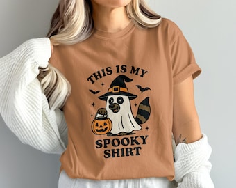 Halloween Raccoon Ghost PNG, Spooky Season Digital Download, This is My Spooky Shirt PNG, Halloween Clipart, Raccoon Art