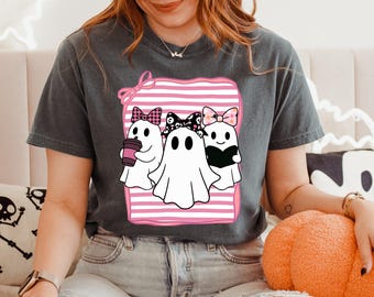 Coquette Ghost PNG, Girly Halloween Clipart with Bows (Digital Download)