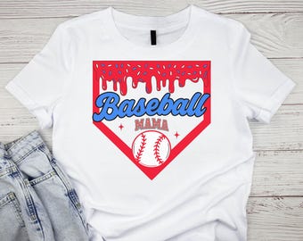 Baseball Mama PNG: Trendy Game Day Shirt Design (Digital Download)