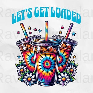 Vamos carregar chá Png Design de sublimação, Love Tea Junkie Clipart, Get Loaded Tea Png, Summer Floral Png, Tea Lover, Download digital