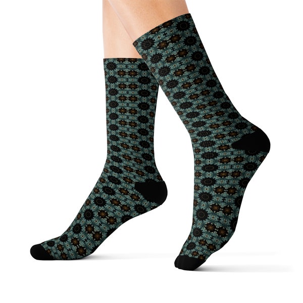 Designer Socks, Pattern Socks, Dress Socks, Fun Socks, Stylish Socks, Soft Quality Socks Sublimation Socks, Turquoise Socks, Black, Brown