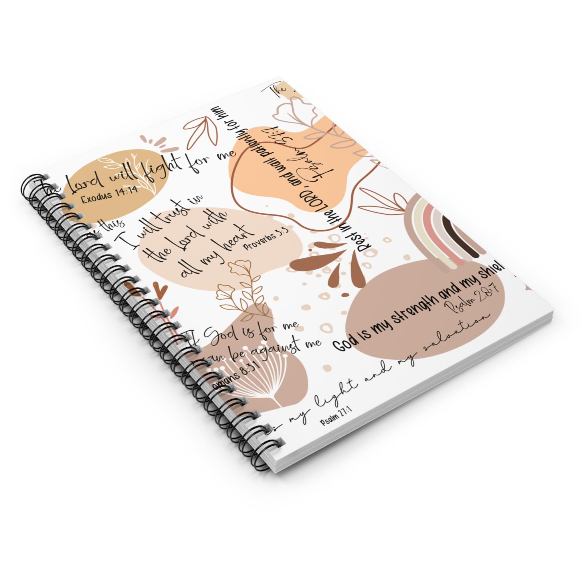 Handlettered Bible Verses Spiral Notebook | Ruled Journal, Faith Floral ...