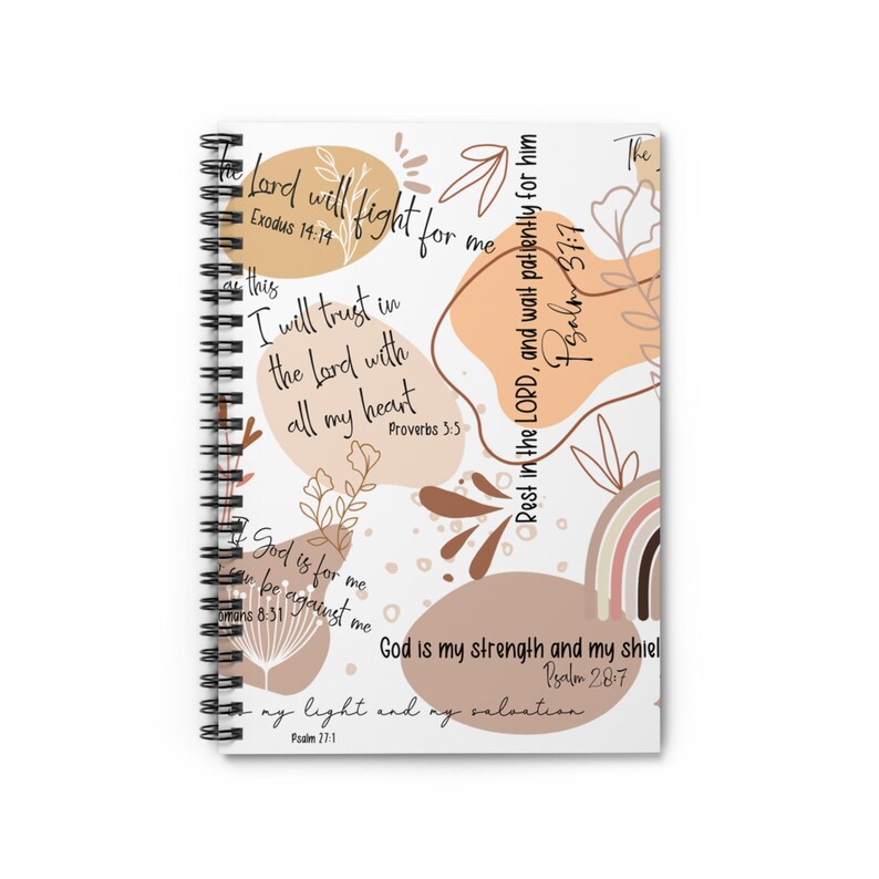 Handlettered Bible Verses Spiral Notebook | Ruled Journal, Faith Floral ...