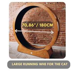 Large Cat Exercise Wheel: Plywood Treadmill for Large Breeds (70.86&quot; / 180cm)