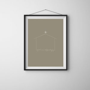Luke 2 Minimal Manger print and scripture