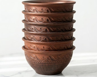 Handmade Ukrainian Clay Bowl SET — SET OF 2, 4, 6. 600 ml 20 fl oz