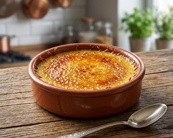 Terracotta Ramekin for Creme Brulee, 6 oz Ceramic Cat Bowl, Rustic Salt Cellar, Milk-Fired Clay Dish, Eco-Friendly Gift for Bakers