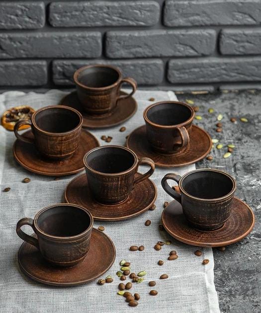 Brown espresso cups
