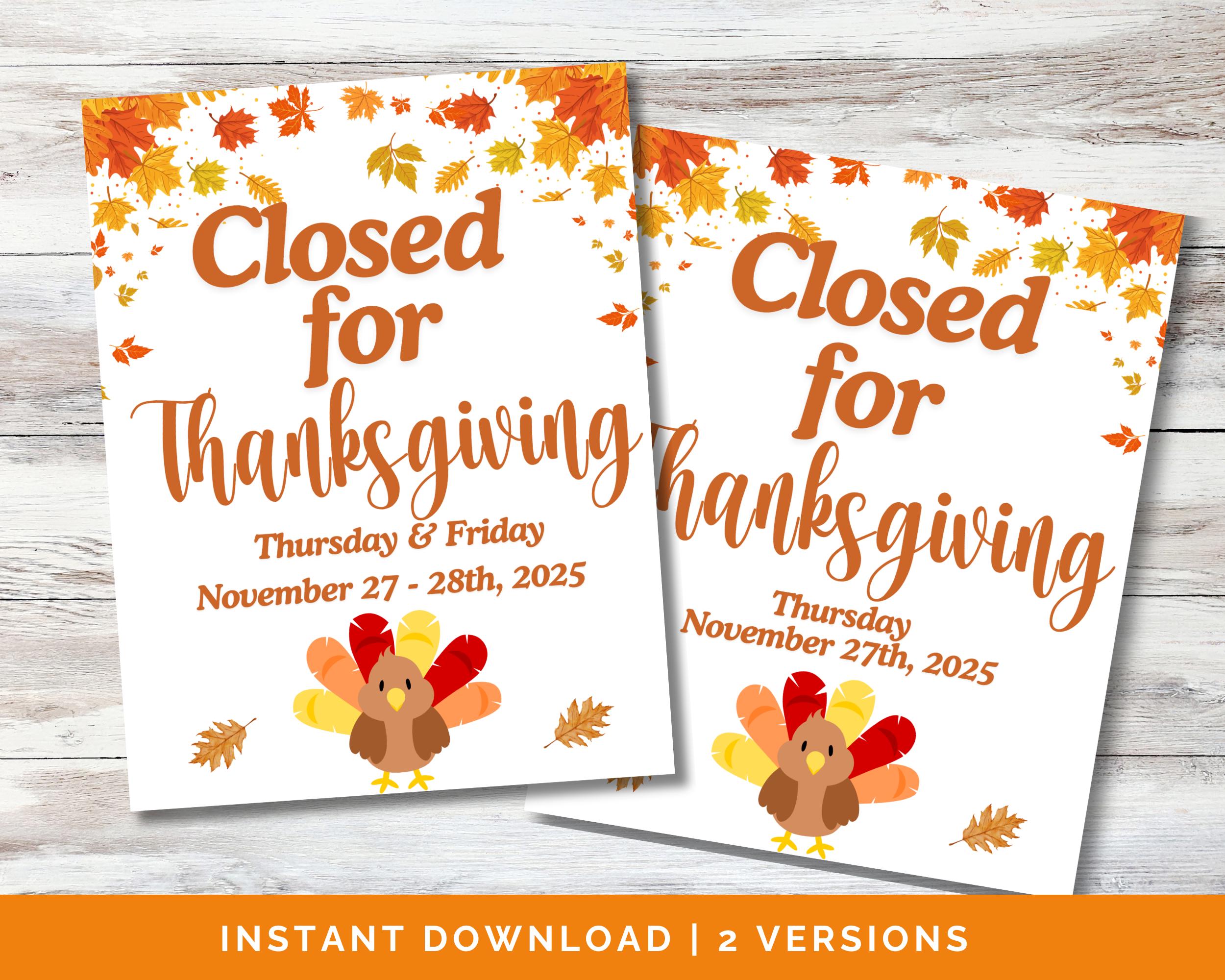 closed for thanksgiving sign, thanksgiving day store closed sign