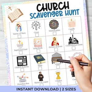 Church Scavenger Hunt printable, Church Scavenger Hunt for Kids, Scavenger Hunt at Church, Scavenger Hunt Game