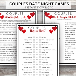 Couples games printable date night games for adults, Clean couples games, Couple game bundle, compatibility game, couples date night