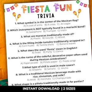 Taco Trivia games, Mexican fiesta trivia games, Taco party games, Fiesta games Fiesta trivia games, Cinco de Mayo games, Mexican food trivia