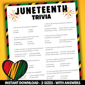 Junteenth-Trivia, Juniteenth-Quiz, Juniteenth-Spiele, Schwarze Geschichte Trivia
