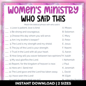 Bible games adults, Bible trivia, Womens Ministry Games, Biblical characters, Bible study games, Bible who am I, Youth ministry games