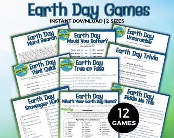 Earth Day game bundle, Earth Day trivia game, Earth Day printable, Earth Day quiz, Earth Day activities for kids, Earth Day scavenger