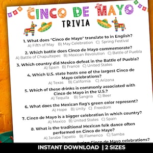 Trivia del Cinco de Mayo, juegos de fiesta mexicana, juegos del Cinco de Mayo, juegos de Fiesta, juegos de trivia de Fiesta, fiesta del Cinco de Mayo, trivia de tacos