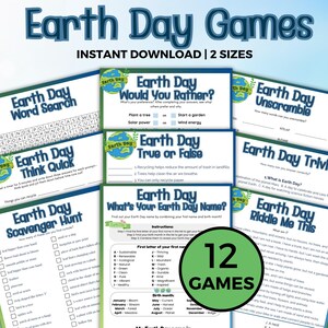 Earth Day activity bundle, Earth Day trivia, Earth Day printable, Earth Day quiz, Earth Day activities for kids, Earth Day scavenger