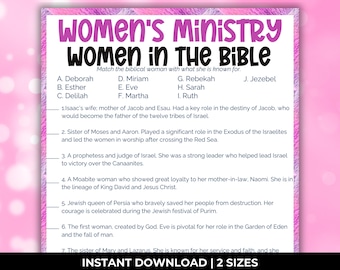 Women’s retreat games, Women of the bible trivia game, Printable womens ministry games, bible study game, bible study trivia, Church games
