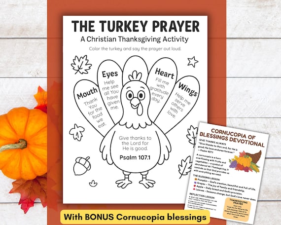 Thanksgiving Christian preschool craft, Turkey Prayer craft, Thanksgiving Sunday School craft, Christian handout, Fall bible craft